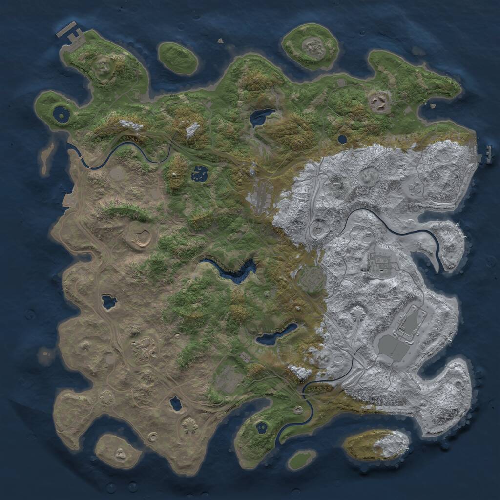 Rust Map: Procedural Map, Size: 4500, Seed: 2141224, 15 Monuments