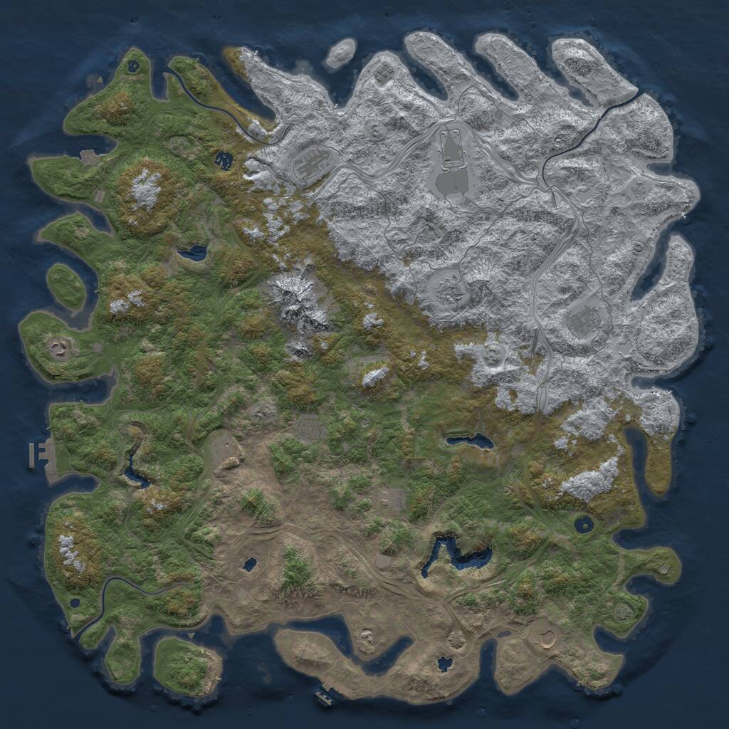 Rust Map: Procedural Map, Size: 6000, Seed: 94119, 17 Monuments