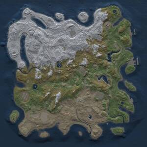 Thumbnail Rust Map: Procedural Map, Size: 4300, Seed: 876410765, 16 Monuments