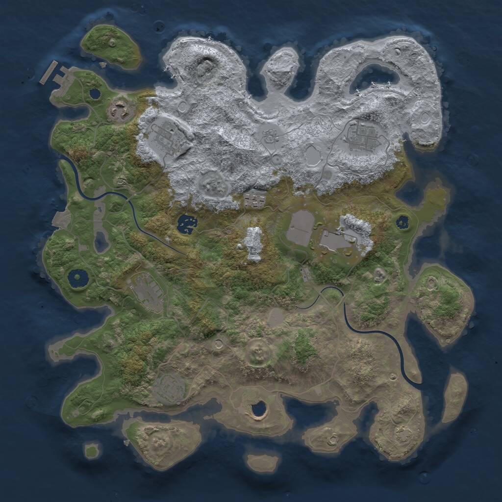 Rust Map: Procedural Map, Size: 3800, Seed: 168477102, 14 Monuments