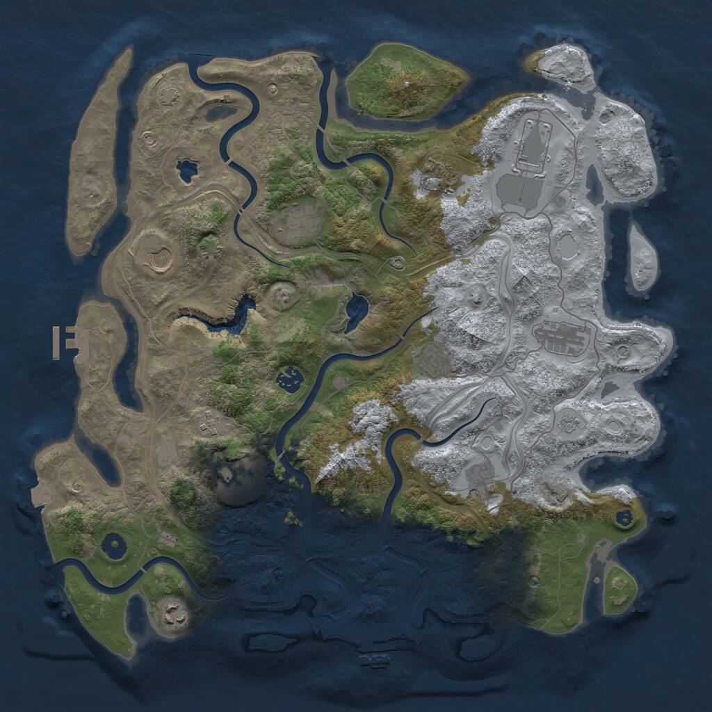 Rust Map: Procedural Map, Size: 4250, Seed: 15562634, 17 Monuments