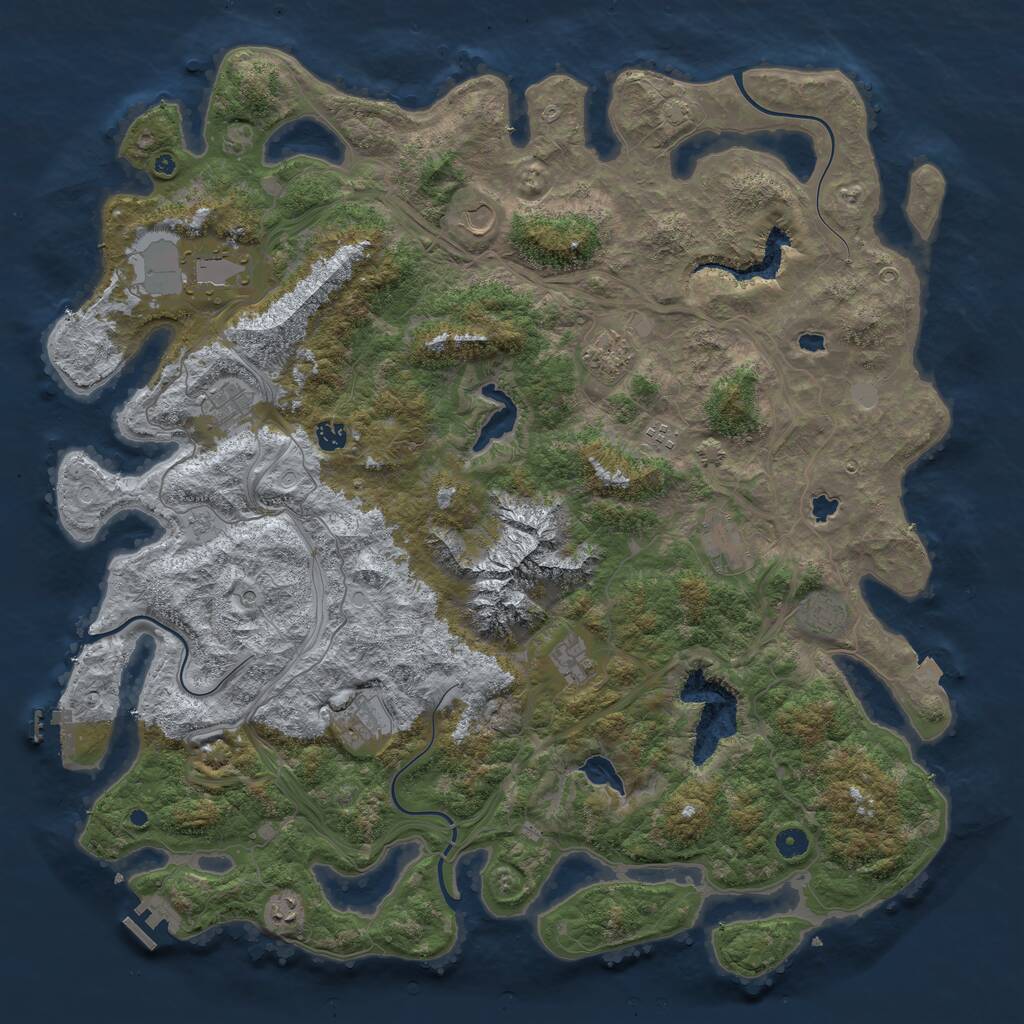 Rust Map: Procedural Map, Size: 5000, Seed: 578077105, 17 Monuments