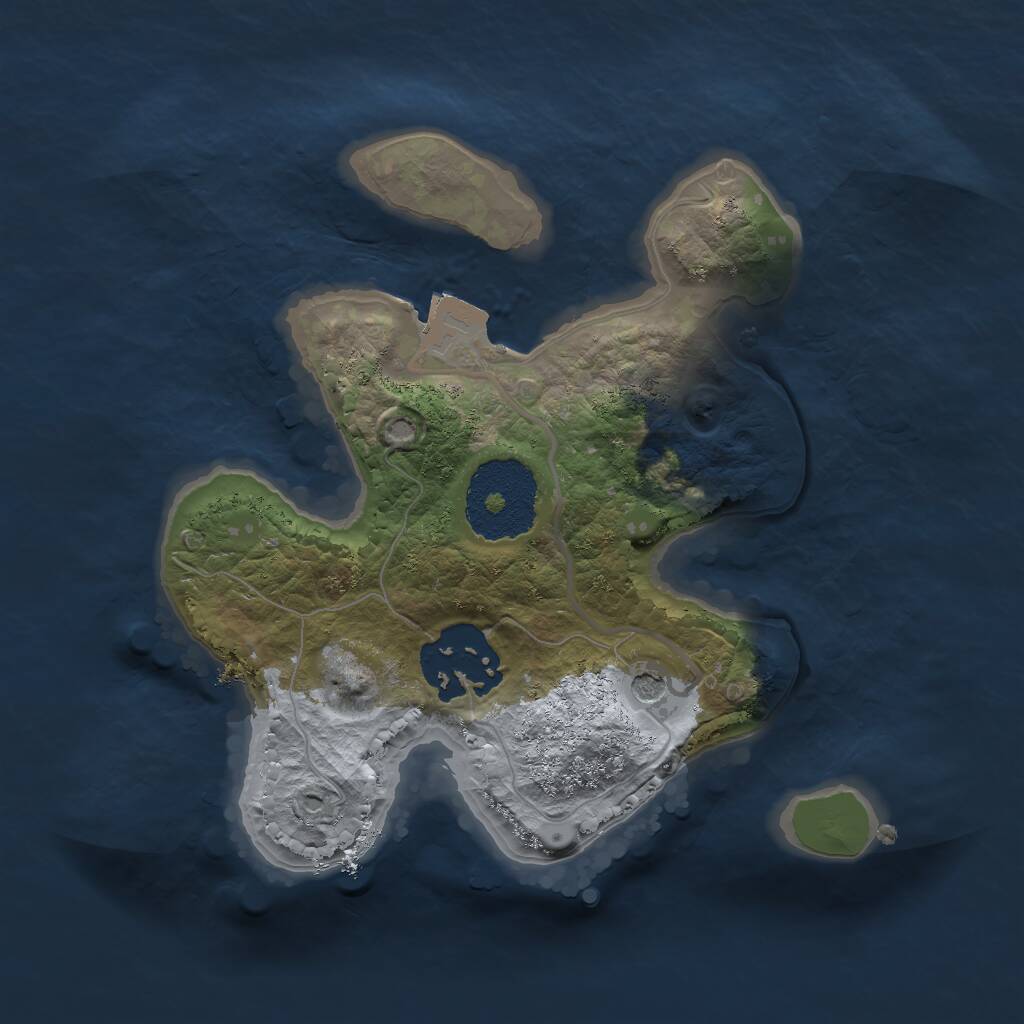 Rust Map: Procedural Map, Size: 2000, Seed: 700819051, 3 Monuments