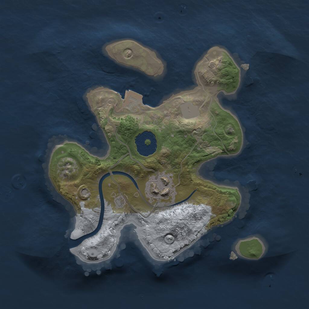 Rust Map: Procedural Map, Size: 2000, Seed: 700819051, 2 Monuments