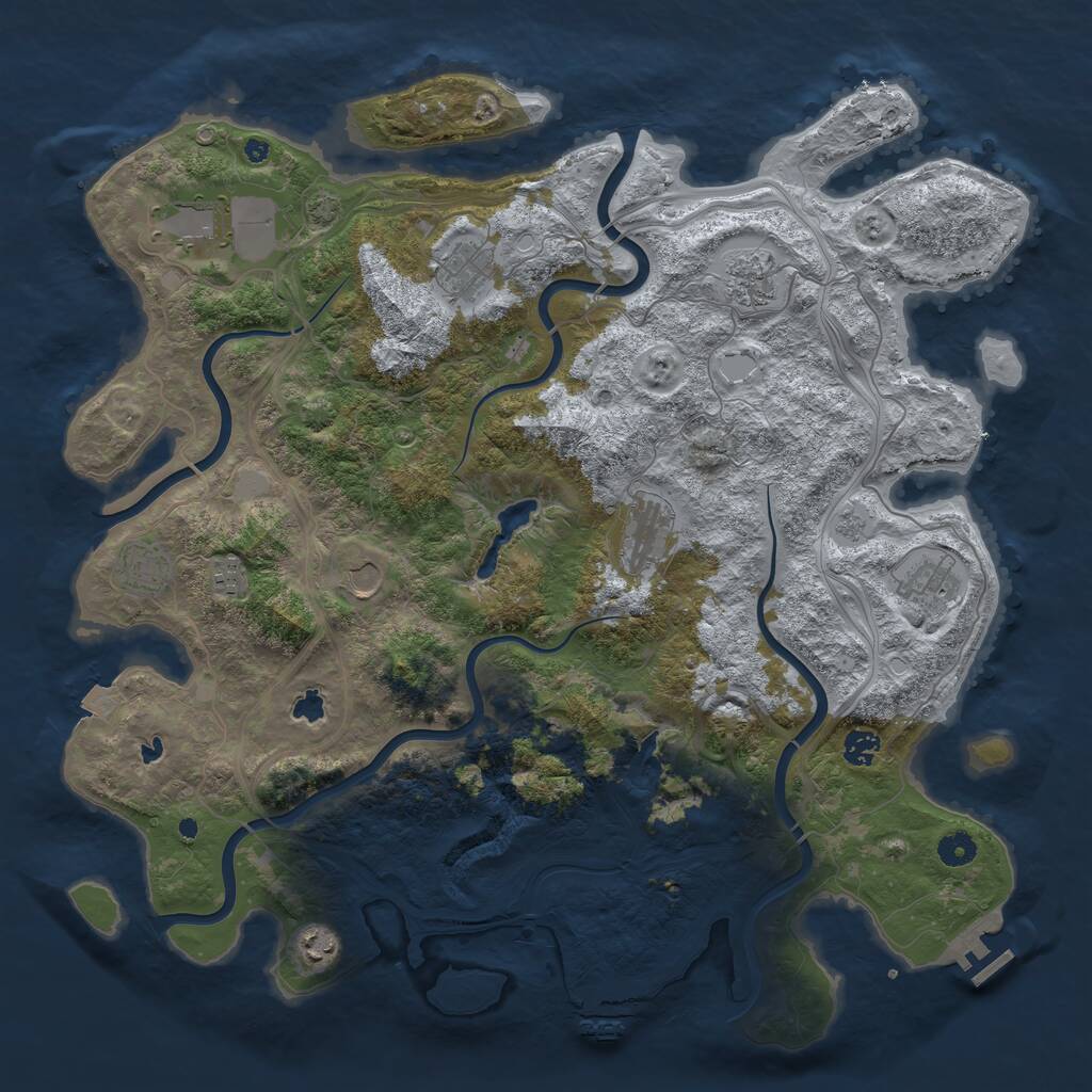 Rust Map: Procedural Map, Size: 4500, Seed: 1506002106, 16 Monuments