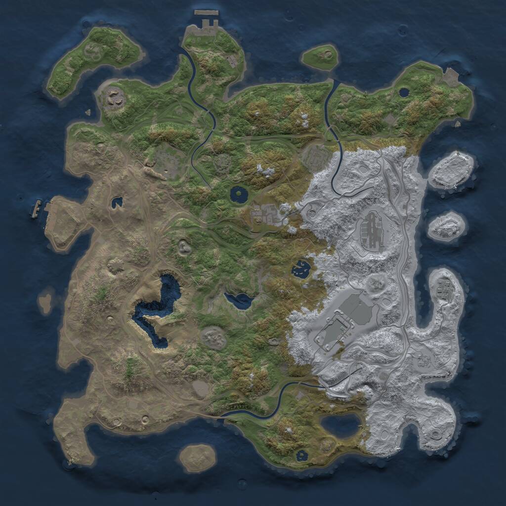 Rust Map: Procedural Map, Size: 4250, Seed: 30012025, 14 Monuments