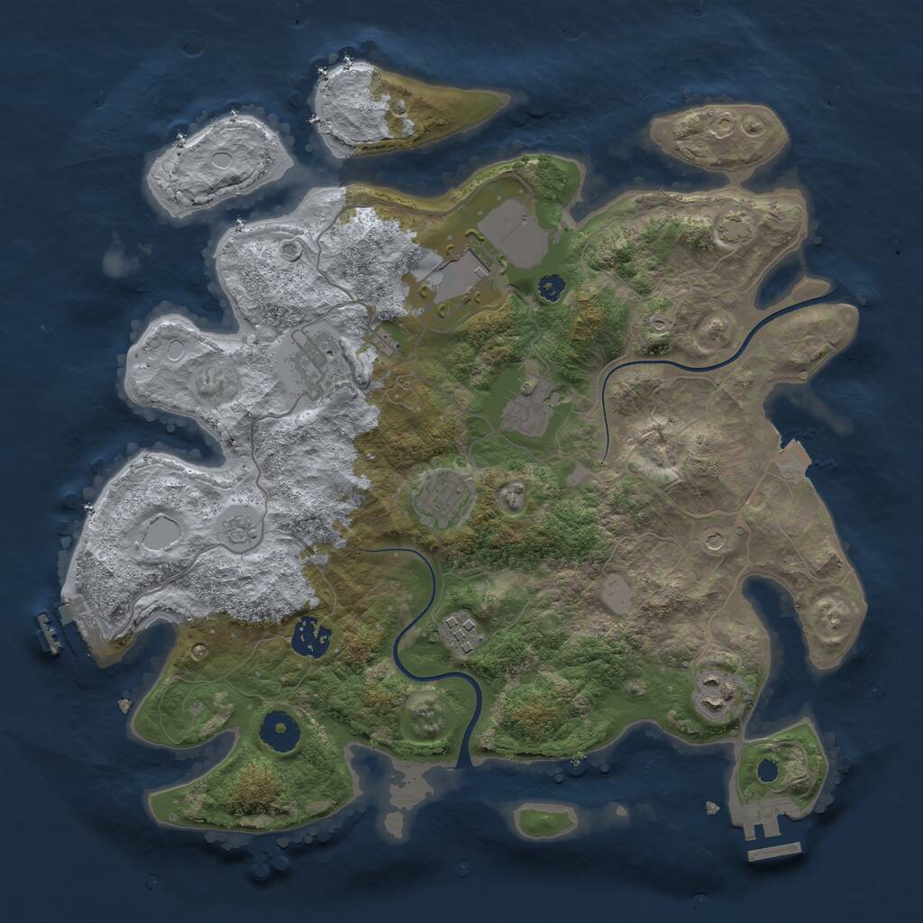 Rust Map: Procedural Map, Size: 3500, Seed: 474735787, 13 Monuments