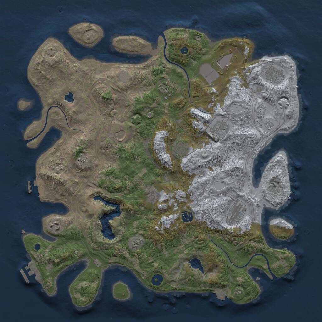 Rust Map: Procedural Map, Size: 4250, Seed: 572416, 17 Monuments