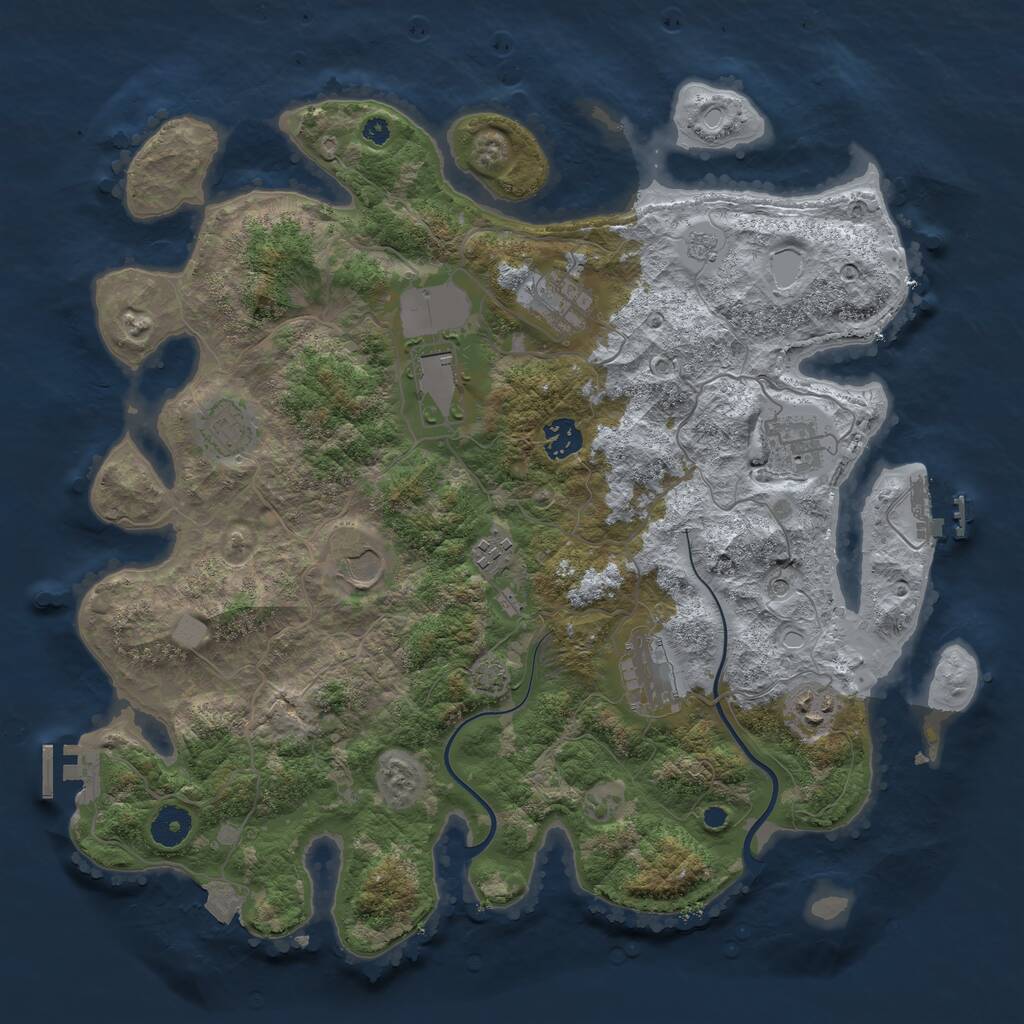 Rust Map: Procedural Map, Size: 3850, Seed: 457667832, 15 Monuments