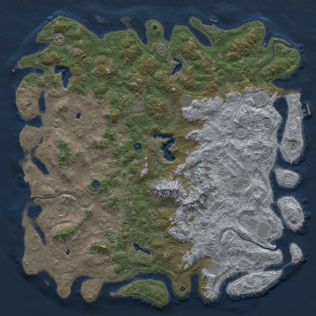 Rust Map: Procedural Map, Size: 5997, Seed: 481982, 17 Monuments