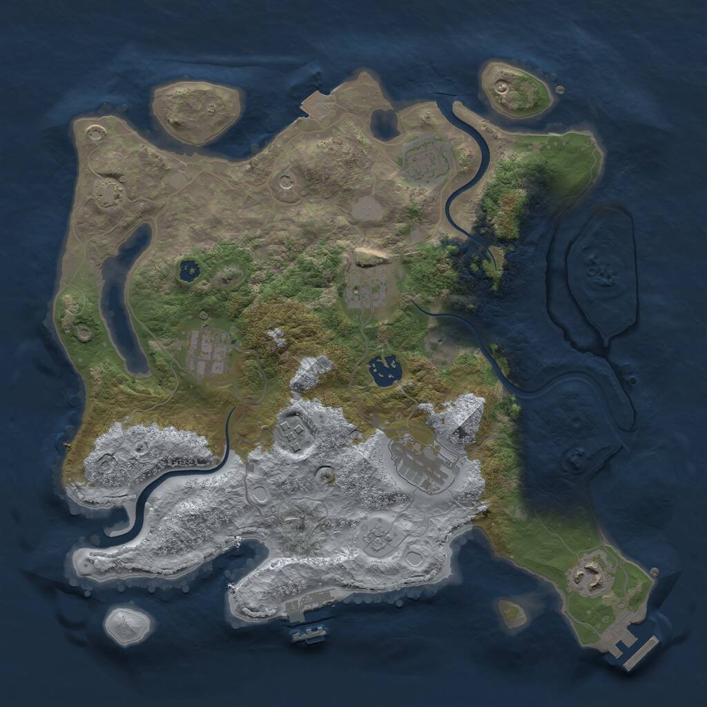 Rust Map: Procedural Map, Size: 3300, Seed: 23303, 13 Monuments
