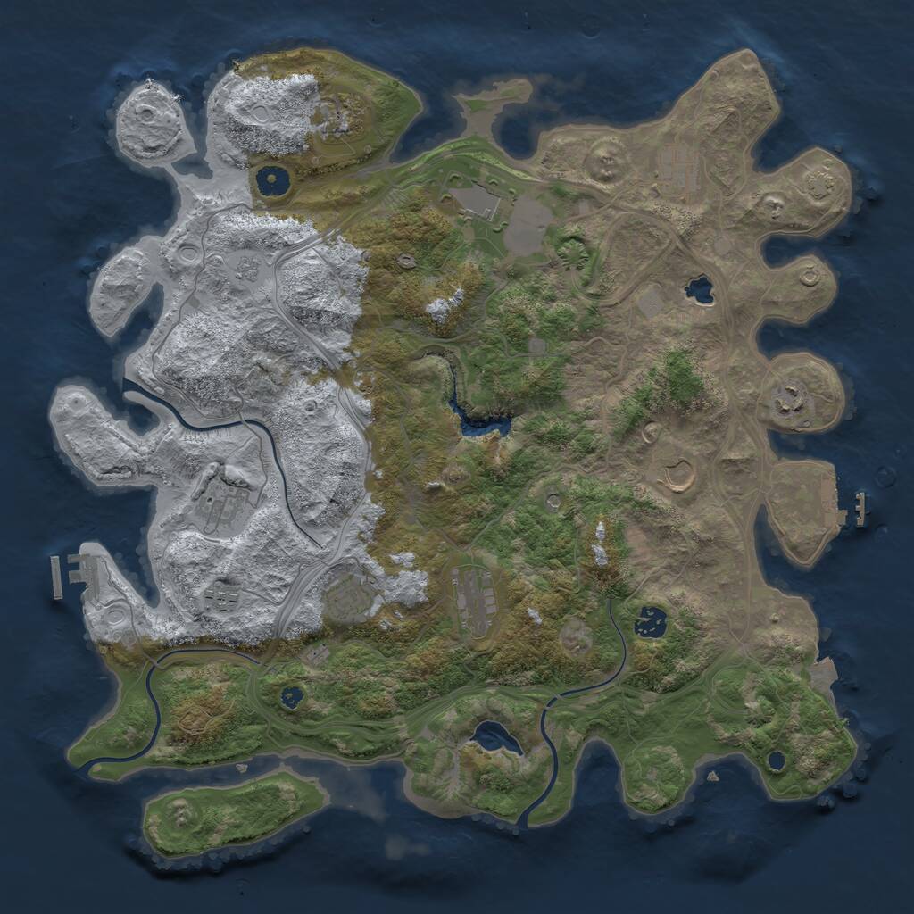 Rust Map: Procedural Map, Size: 4250, Seed: 949680, 16 Monuments