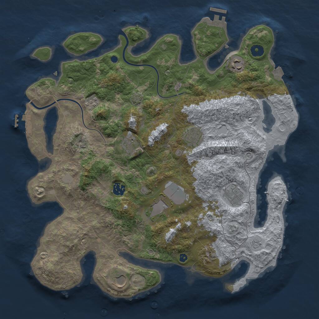 Rust Map: Procedural Map, Size: 3800, Seed: 1473689854, 15 Monuments