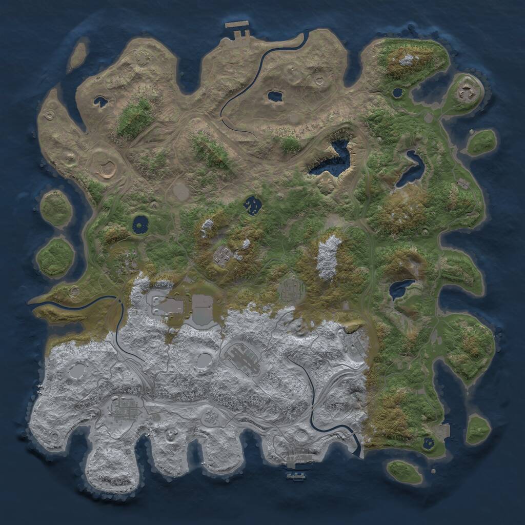 Rust Map: Procedural Map, Size: 4500, Seed: 3403846, 16 Monuments