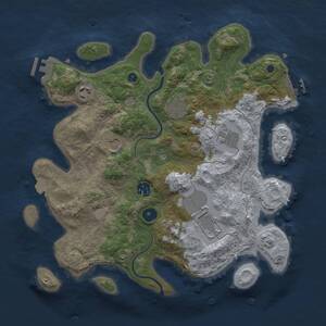 Thumbnail Rust Map: Procedural Map, Size: 3500, Seed: 1566666212, 12 Monuments