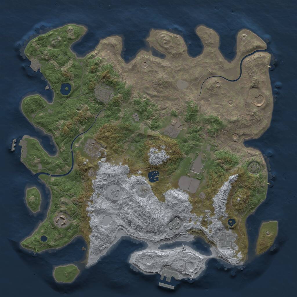 Rust Map: Procedural Map, Size: 3800, Seed: 1227675753, 15 Monuments