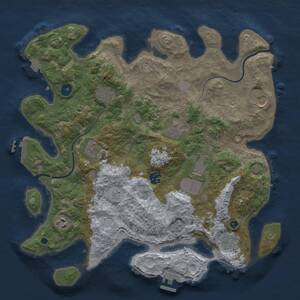 Thumbnail Rust Map: Procedural Map, Size: 3800, Seed: 1227675753, 15 Monuments