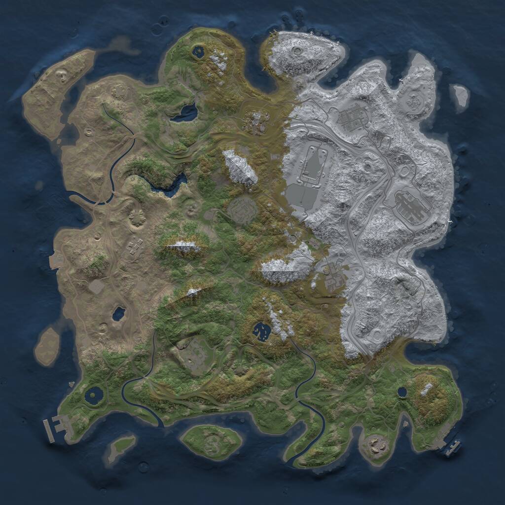 Rust Map: Procedural Map, Size: 4250, Seed: 810565700, 16 Monuments