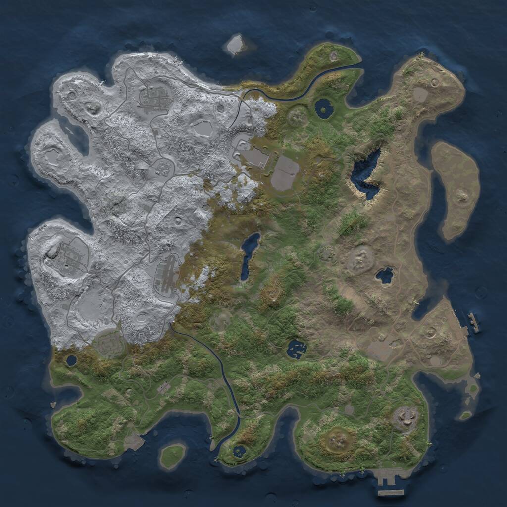 Rust Map: Procedural Map, Size: 4000, Seed: 198814976, 14 Monuments