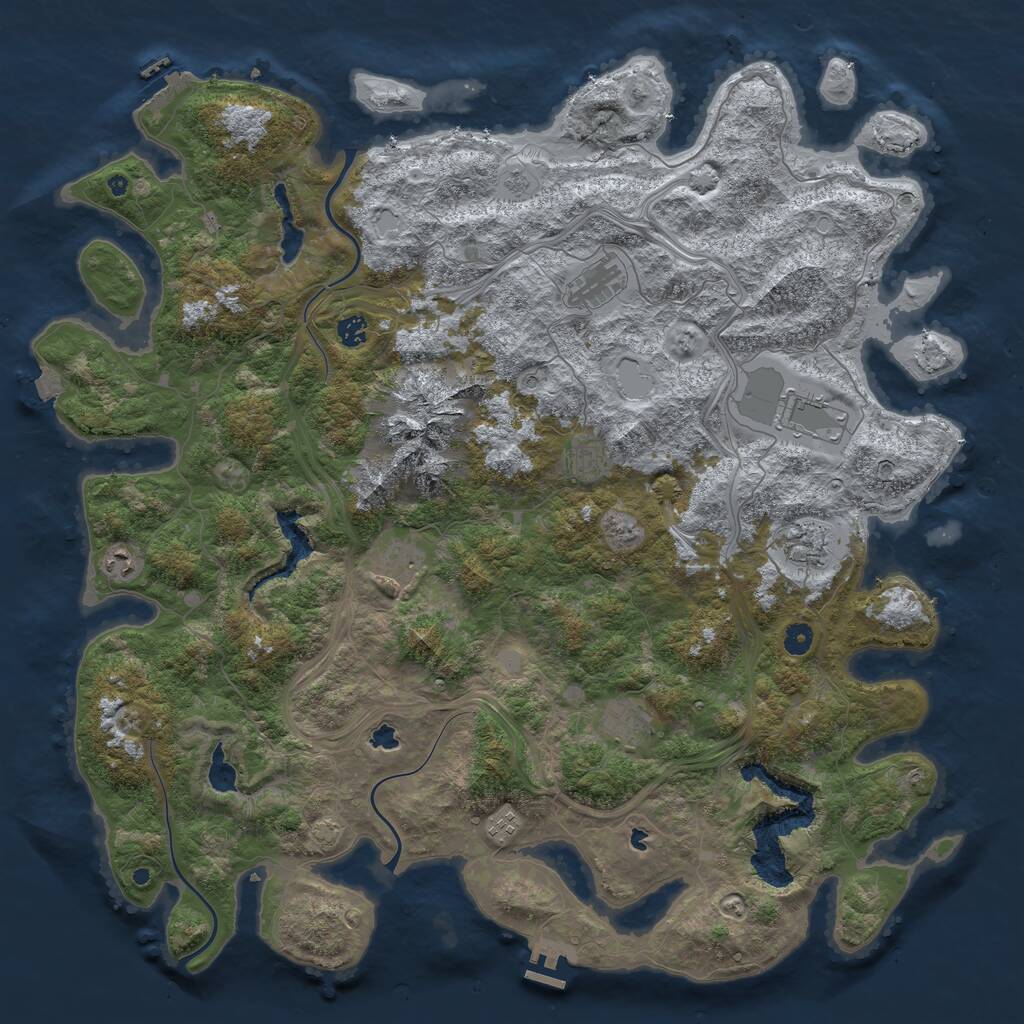 Rust Map: Procedural Map, Size: 5000, Seed: 94119, 15 Monuments