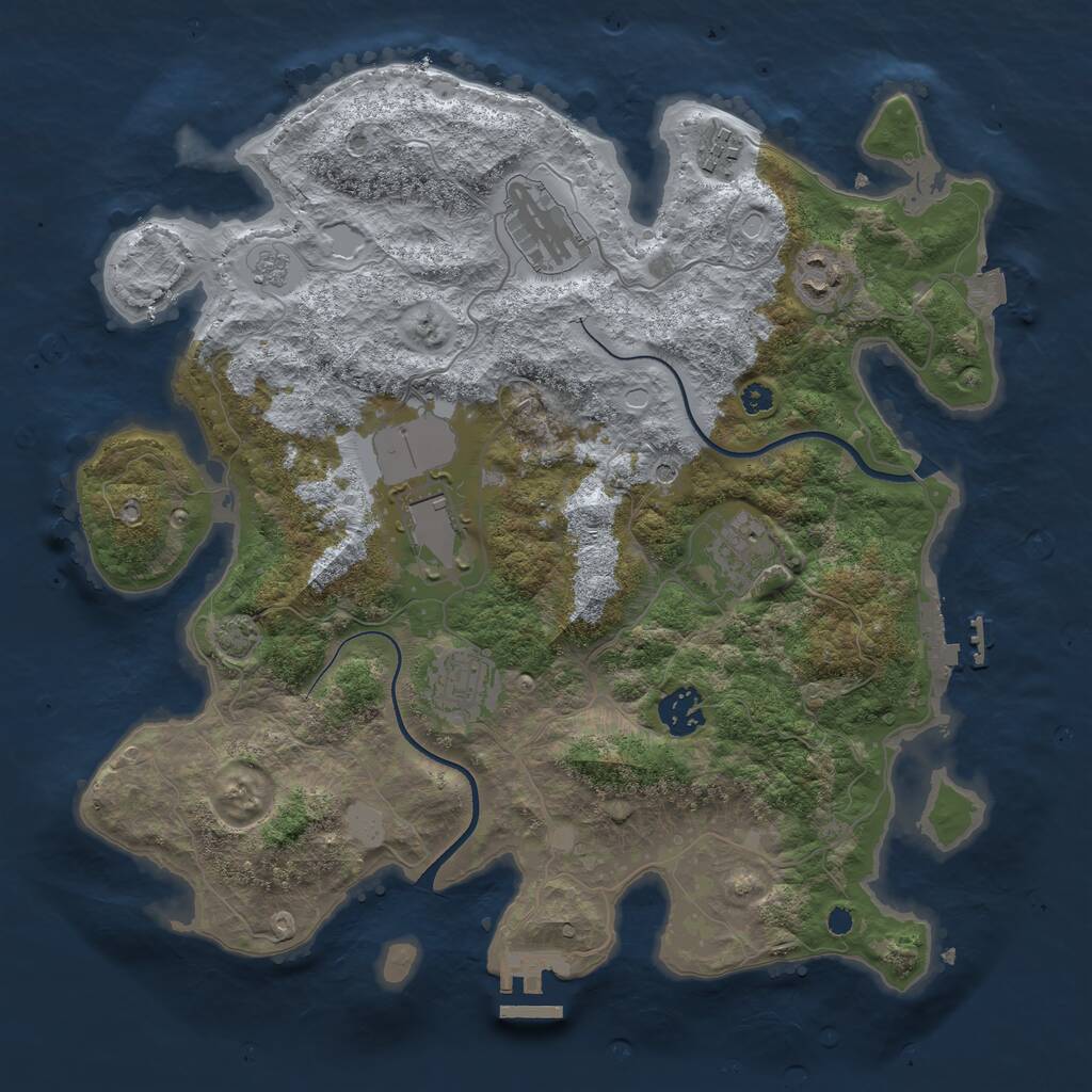 Rust Map: Procedural Map, Size: 3500, Seed: 1362558097, 13 Monuments