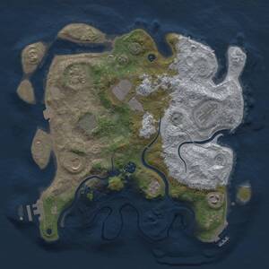 Thumbnail Rust Map: Procedural Map, Size: 3500, Seed: 595997025, 14 Monuments