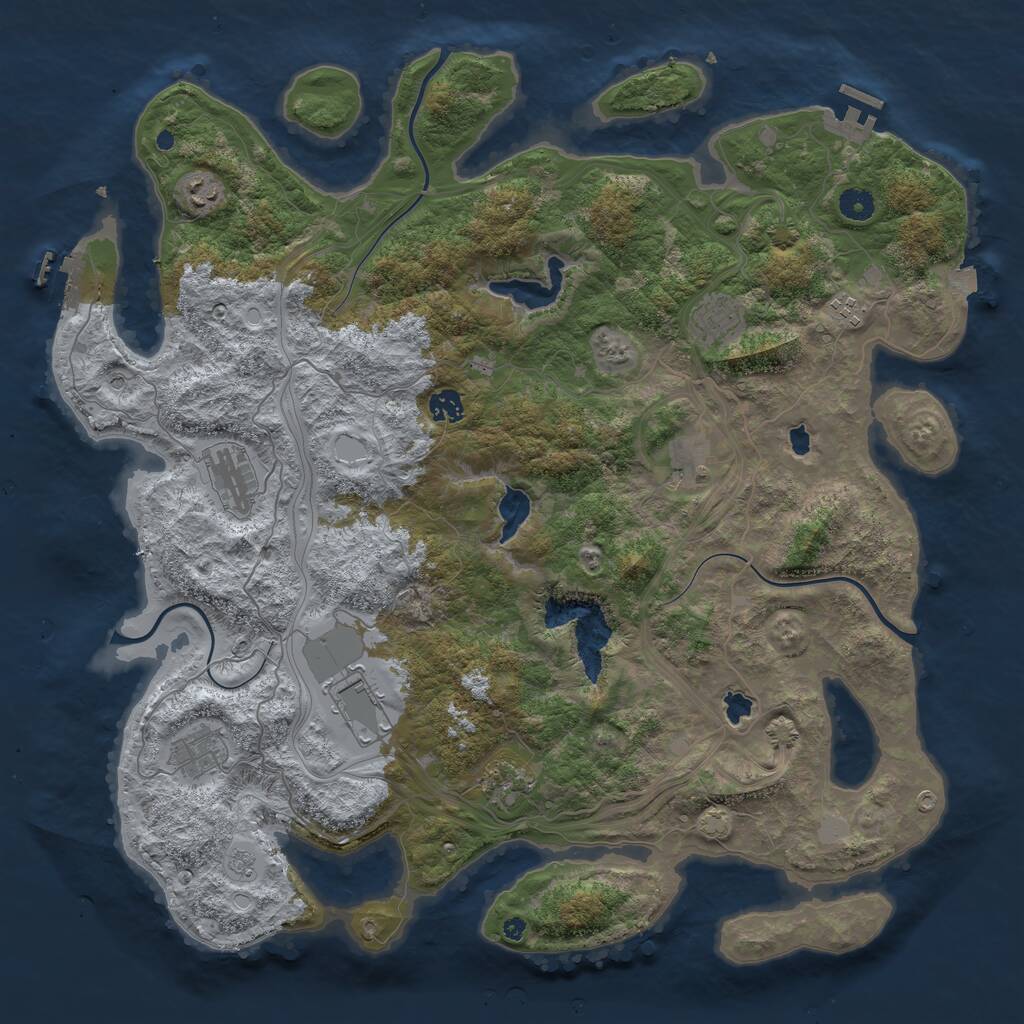 Rust Map: Procedural Map, Size: 4500, Seed: 588626141, 15 Monuments