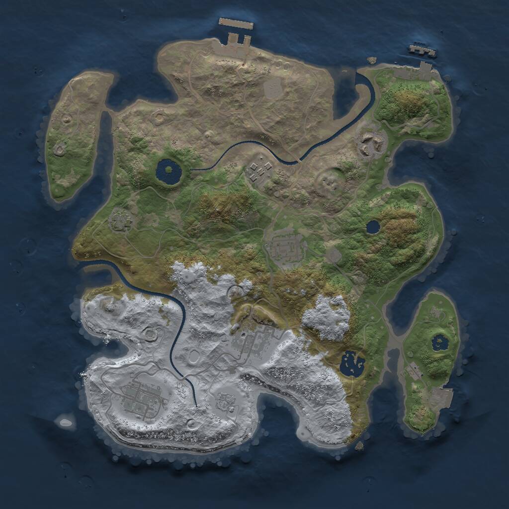 Rust Map: Procedural Map, Size: 3000, Seed: 564681392, 11 Monuments