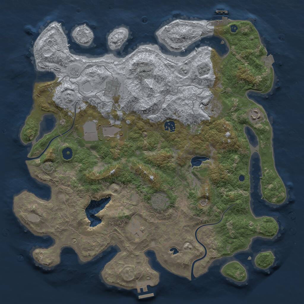 Rust Map: Procedural Map, Size: 4000, Seed: 763542739, 14 Monuments