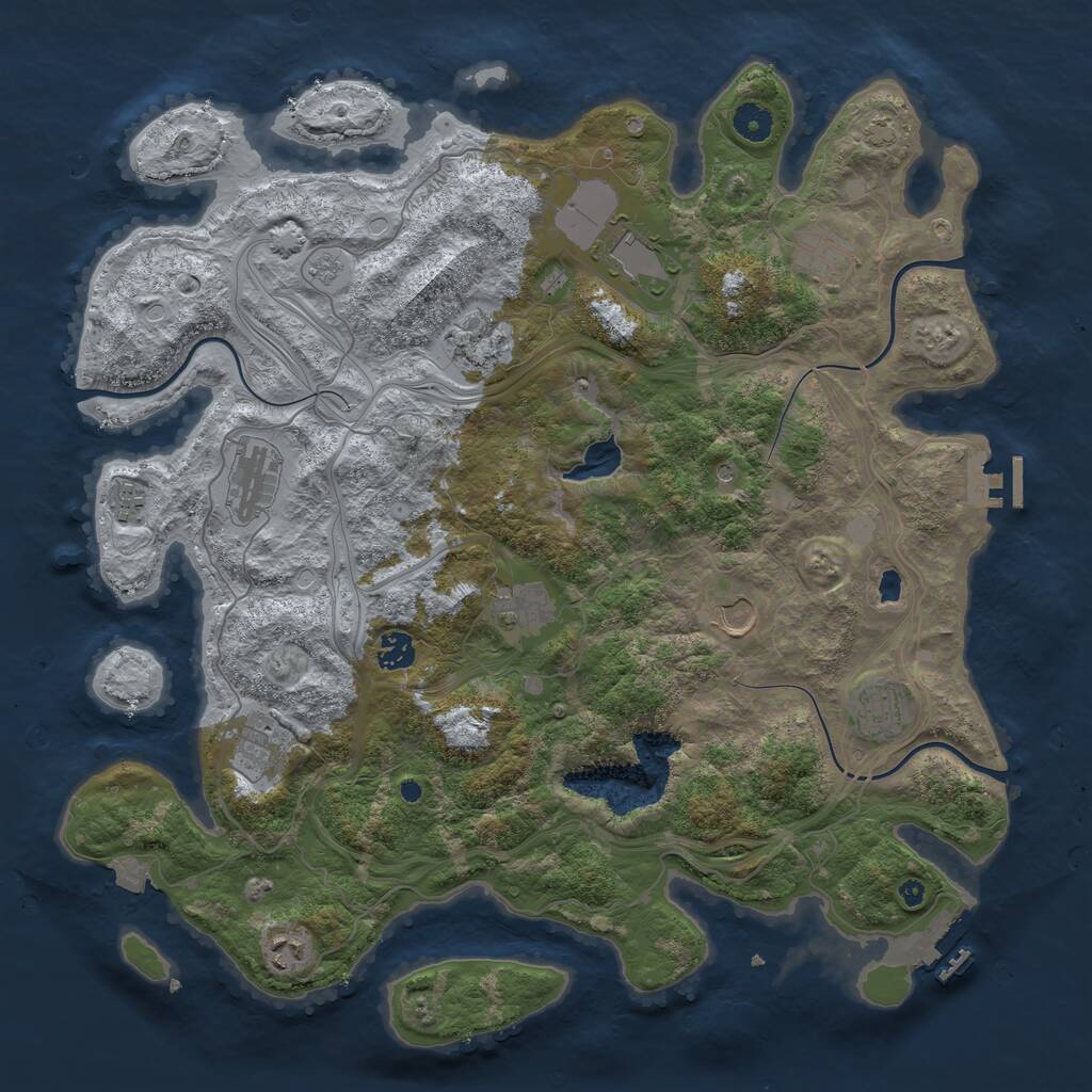 Rust Map: Procedural Map, Size: 4250, Seed: 65986699, 17 Monuments