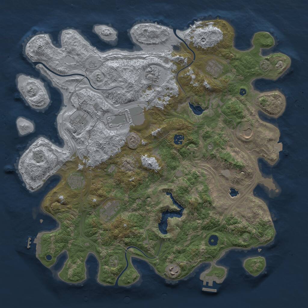 Rust Map: Procedural Map, Size: 4400, Seed: 1552814298, 16 Monuments