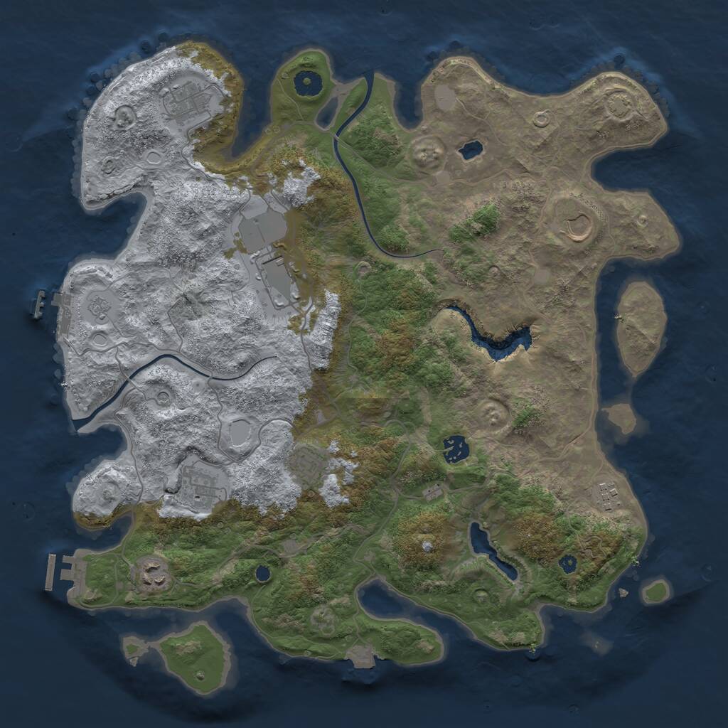 Rust Map: Procedural Map, Size: 4000, Seed: 1977641578, 14 Monuments