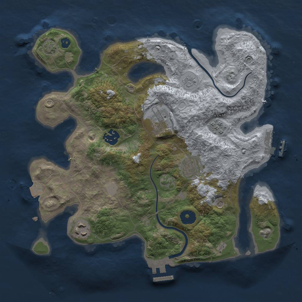 Rust Map: Procedural Map, Size: 3000, Seed: 953020110, 11 Monuments