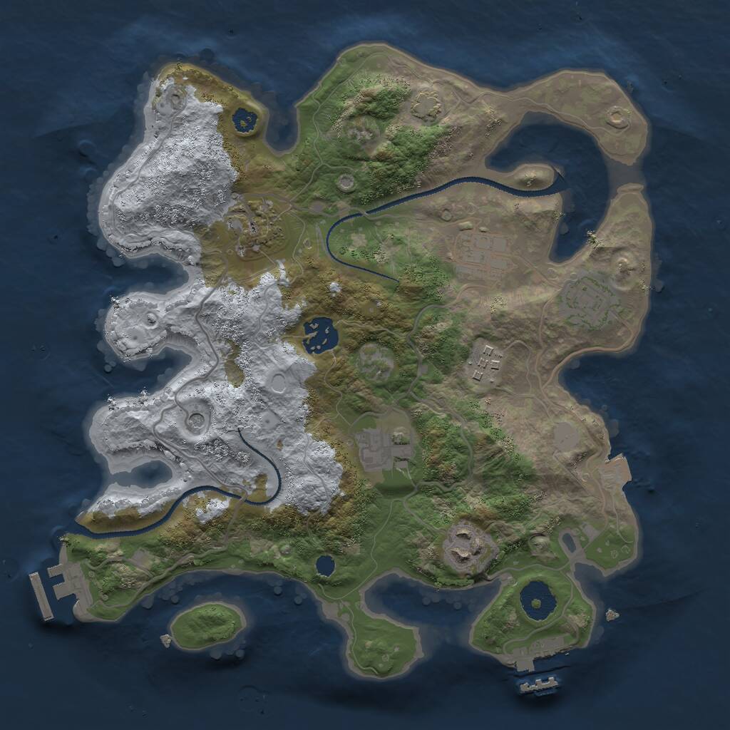 Rust Map: Procedural Map, Size: 3000, Seed: 448759834, 12 Monuments