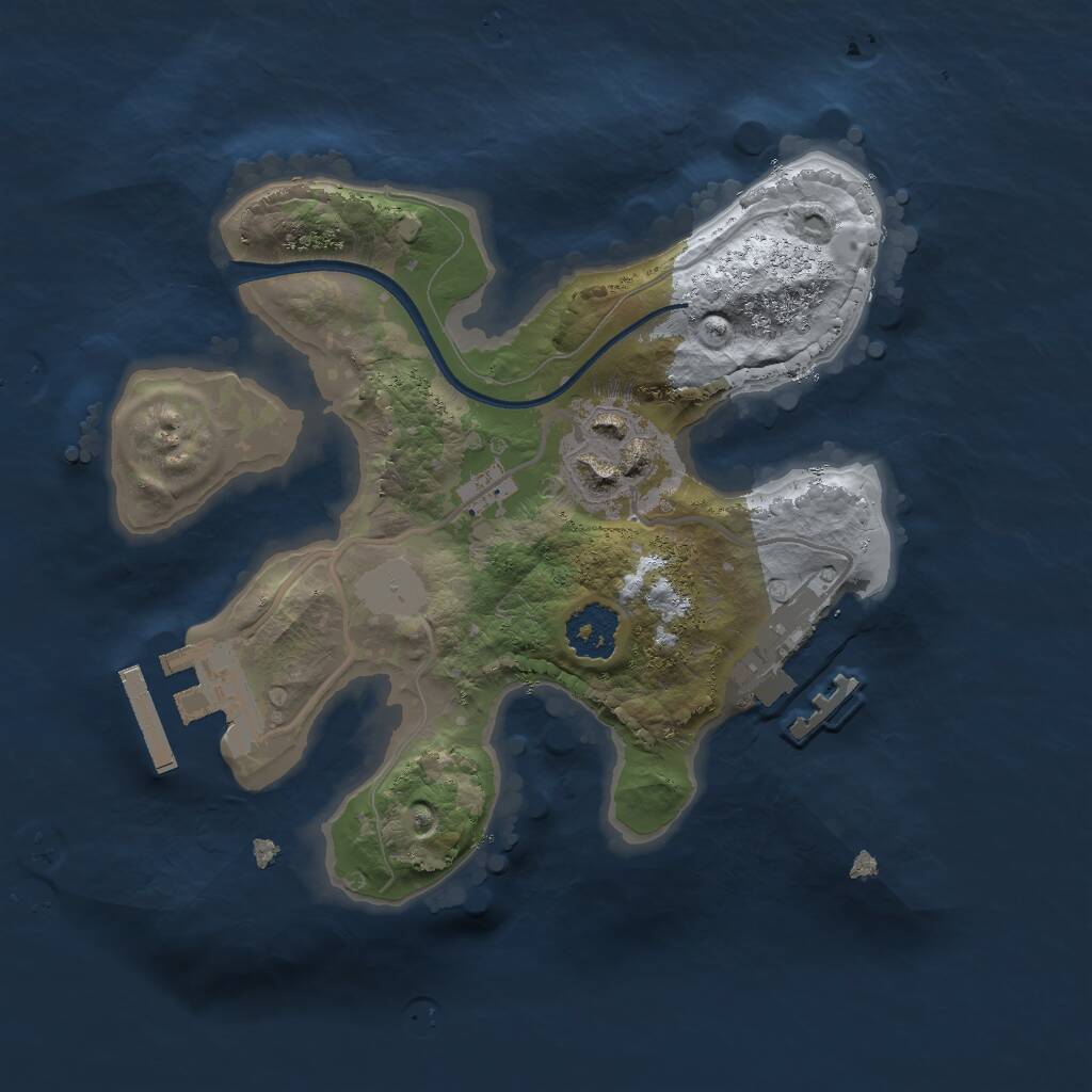 Rust Map: Procedural Map, Size: 2000, Seed: 1976762915, 4 Monuments