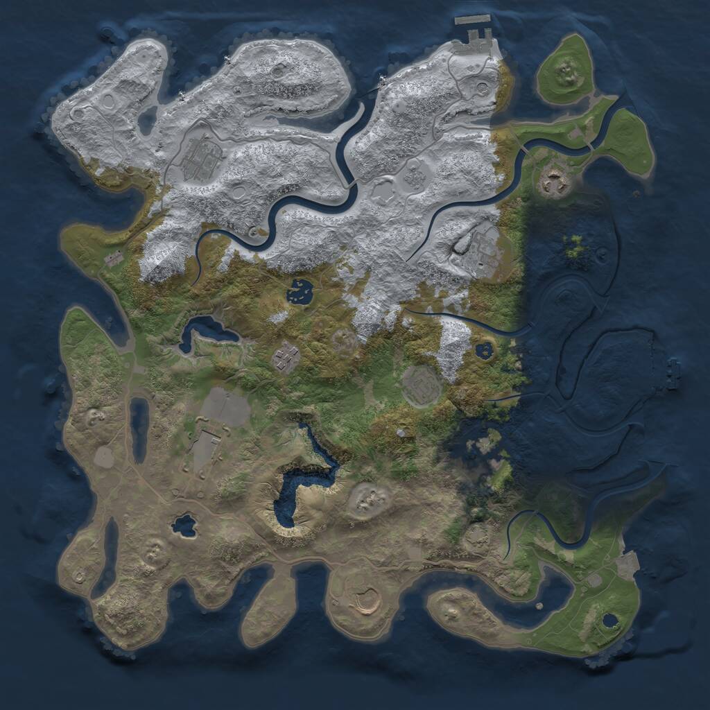 Rust Map: Procedural Map, Size: 4000, Seed: 2480, 15 Monuments
