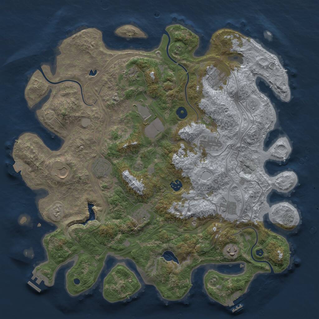 Rust Map: Procedural Map, Size: 4250, Seed: 125303789, 17 Monuments