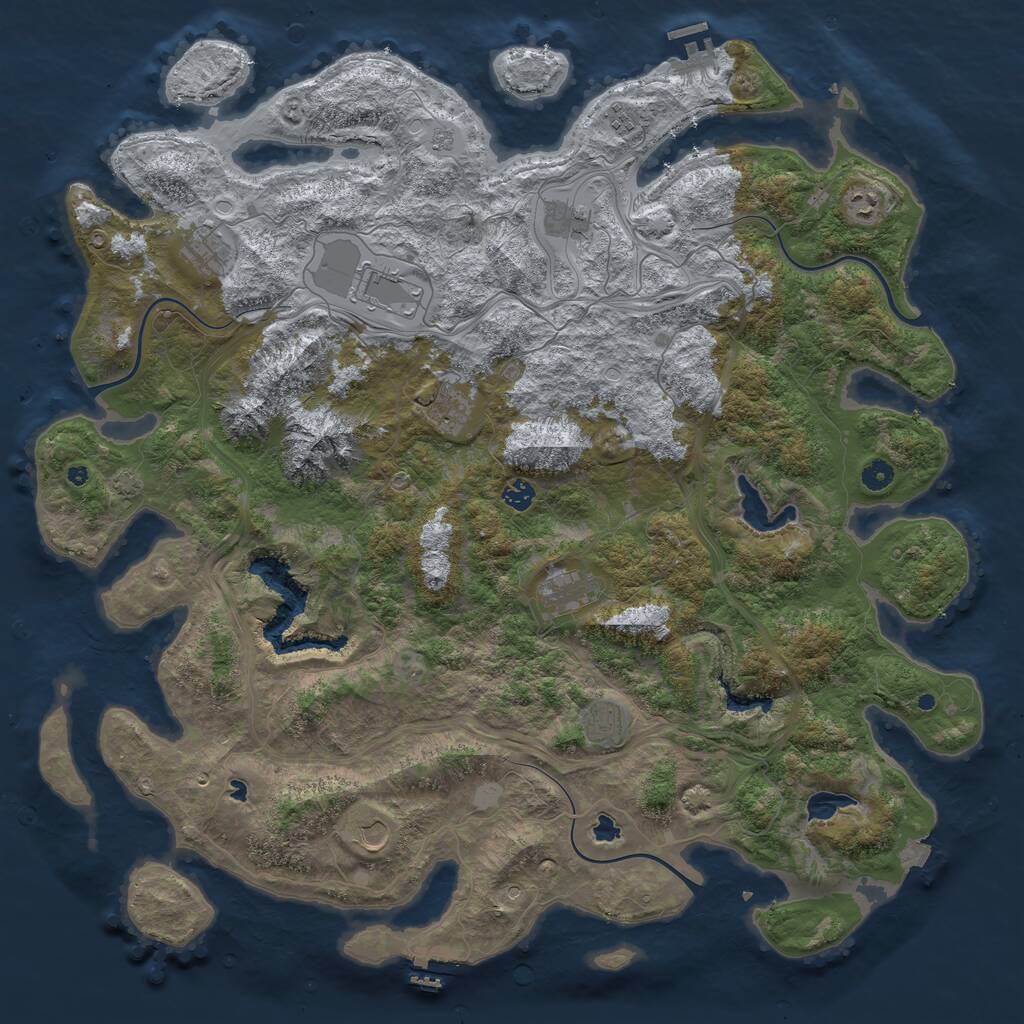 Rust Map: Procedural Map, Size: 5000, Seed: 1548885489, 16 Monuments