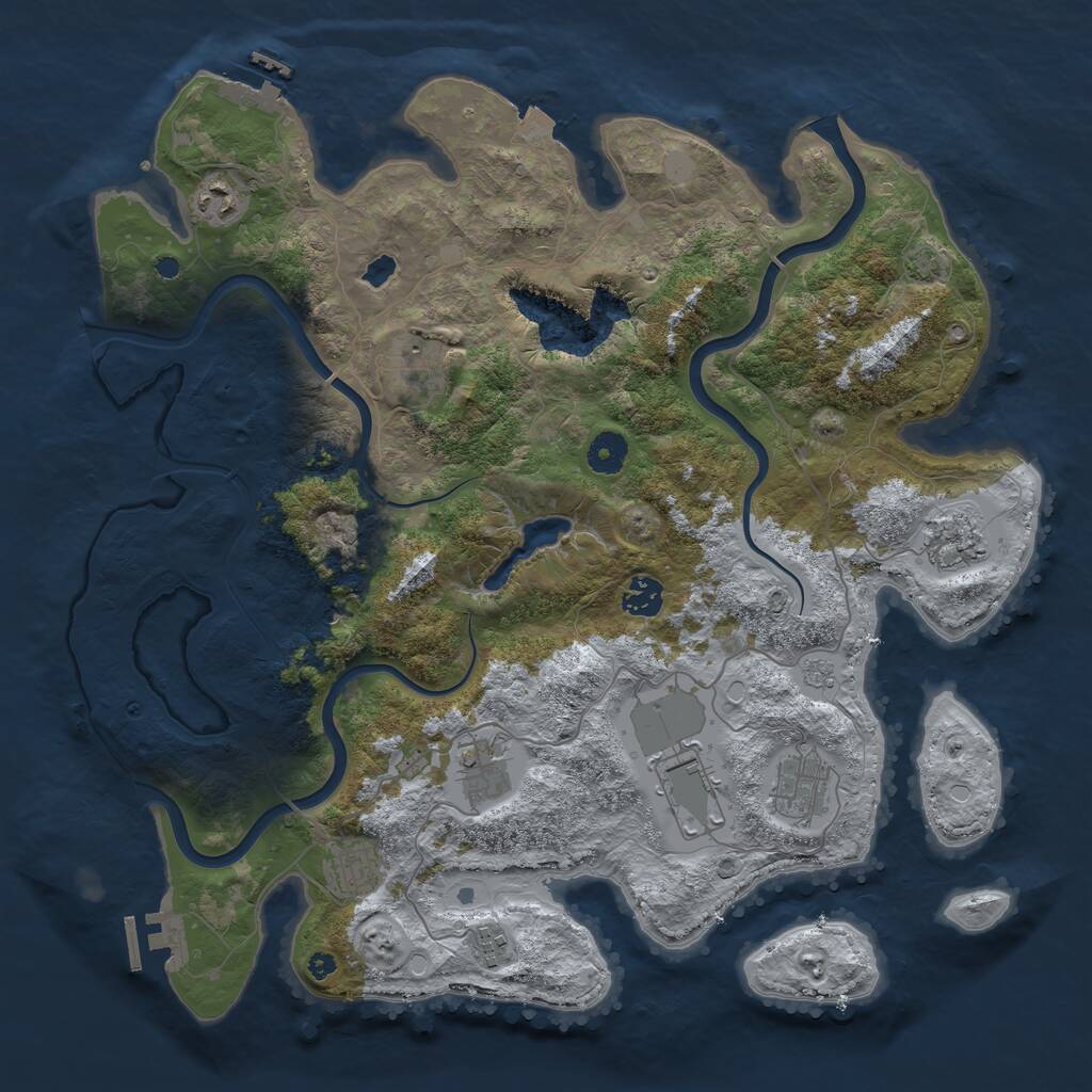 Rust Map: Procedural Map, Size: 4000, Seed: 1054034304, 15 Monuments