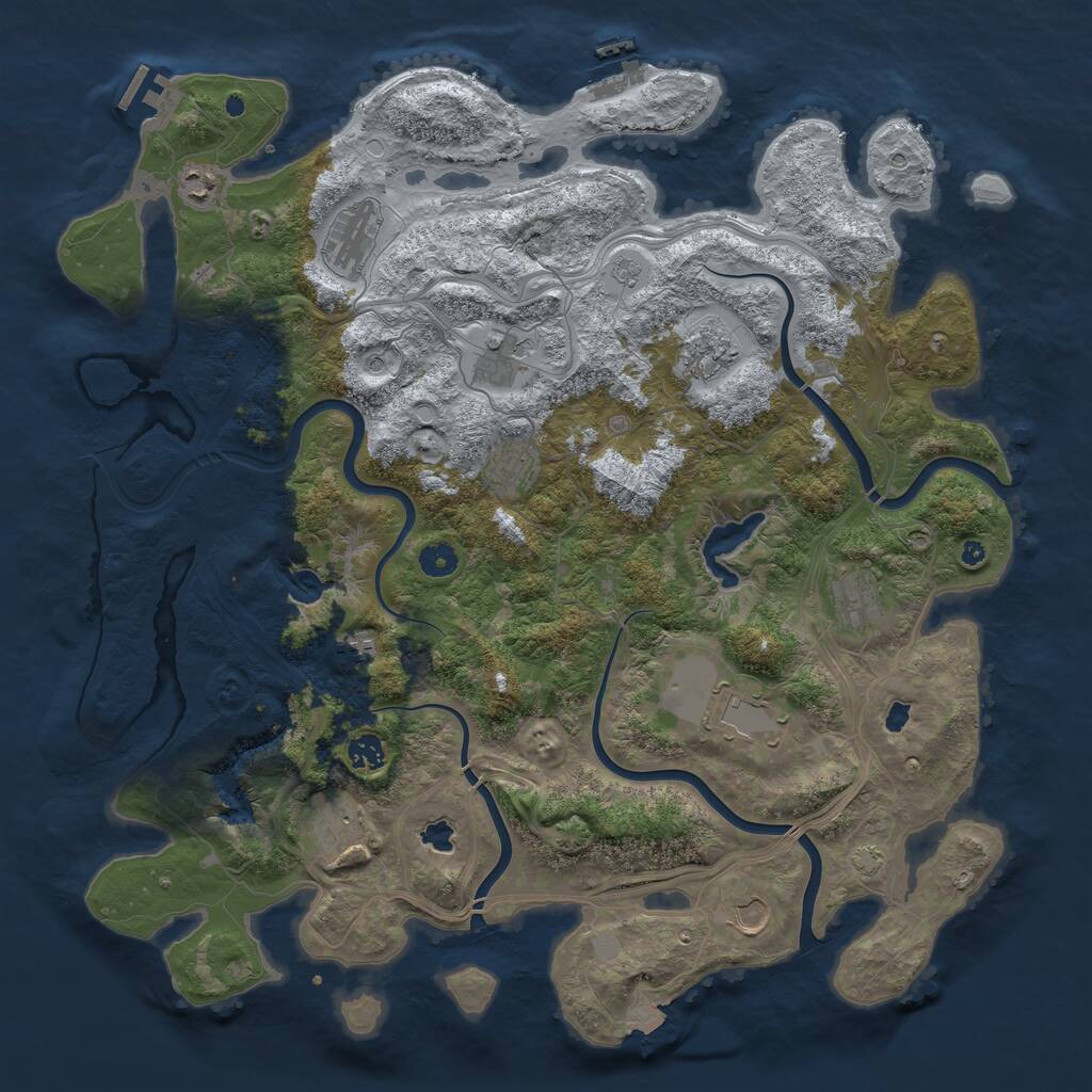 Rust Map: Procedural Map, Size: 4500, Seed: 2029006616, 17 Monuments