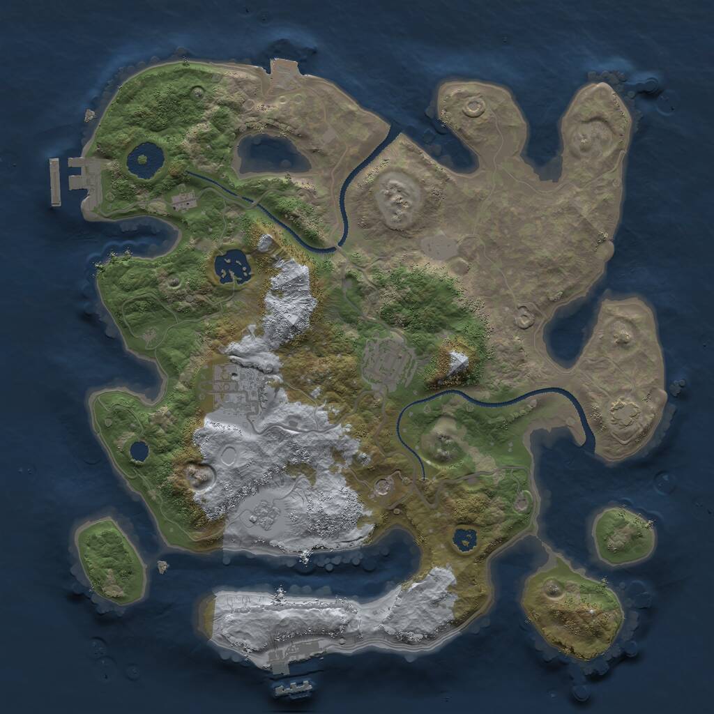 Rust Map: Procedural Map, Size: 3000, Seed: 891433779, 9 Monuments