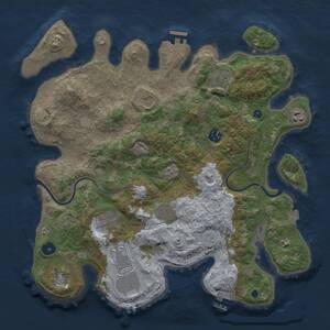 Thumbnail Rust Map: Procedural Map, Size: 3750, Seed: 1891695043, 15 Monuments