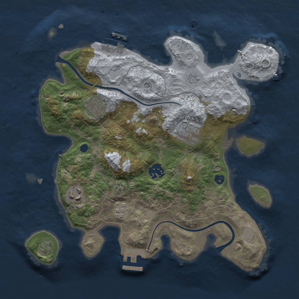 Rust Map: Procedural Map, Size: 3000, Seed: 415043064, 10 Monuments