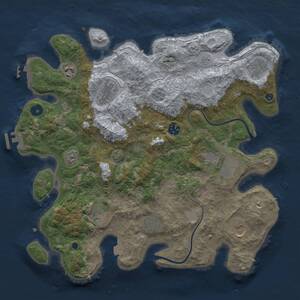 Thumbnail Rust Map: Procedural Map, Size: 3811, Seed: 1, 15 Monuments