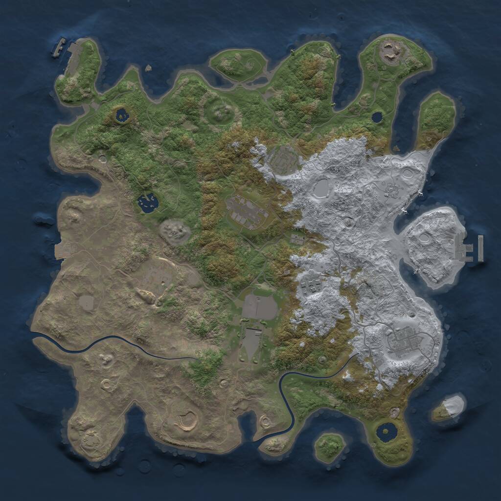 Rust Map: Procedural Map, Size: 3800, Seed: 1164970195, 15 Monuments