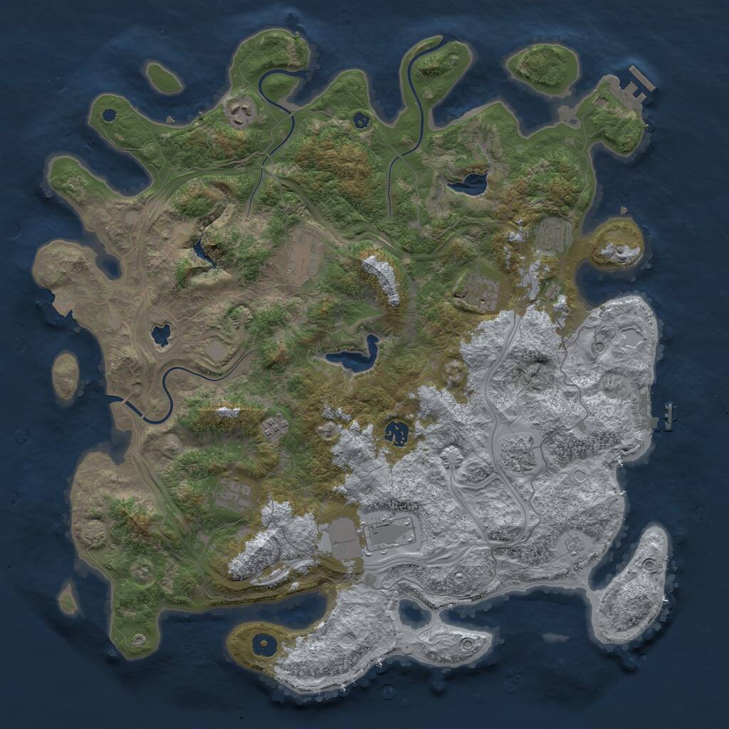 Rust Map: Procedural Map, Size: 4500, Seed: 256586307, 15 Monuments
