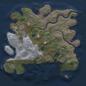 Thumbnail Rust Map: Procedural Map, Size: 3750, Seed: 29722796, 16 Monuments