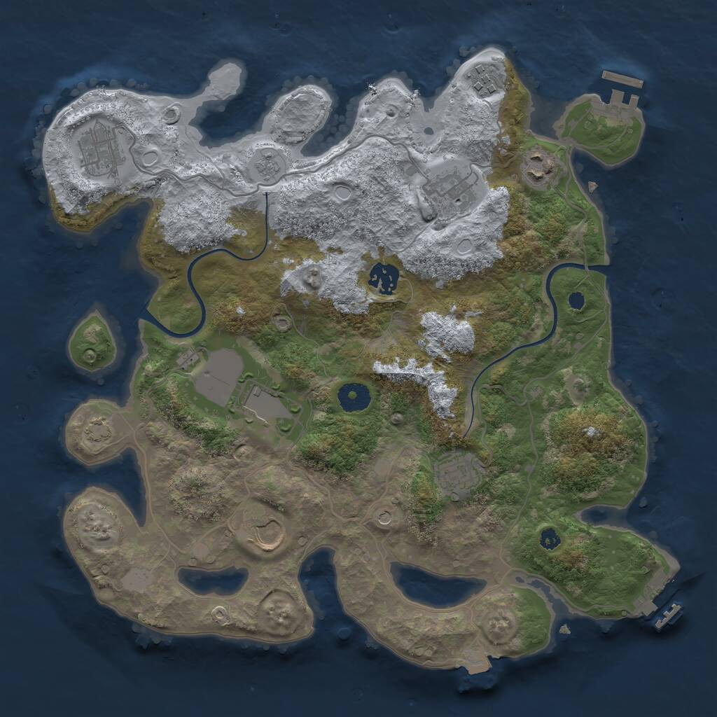 Rust Map: Procedural Map, Size: 3500, Seed: 1749252831, 14 Monuments