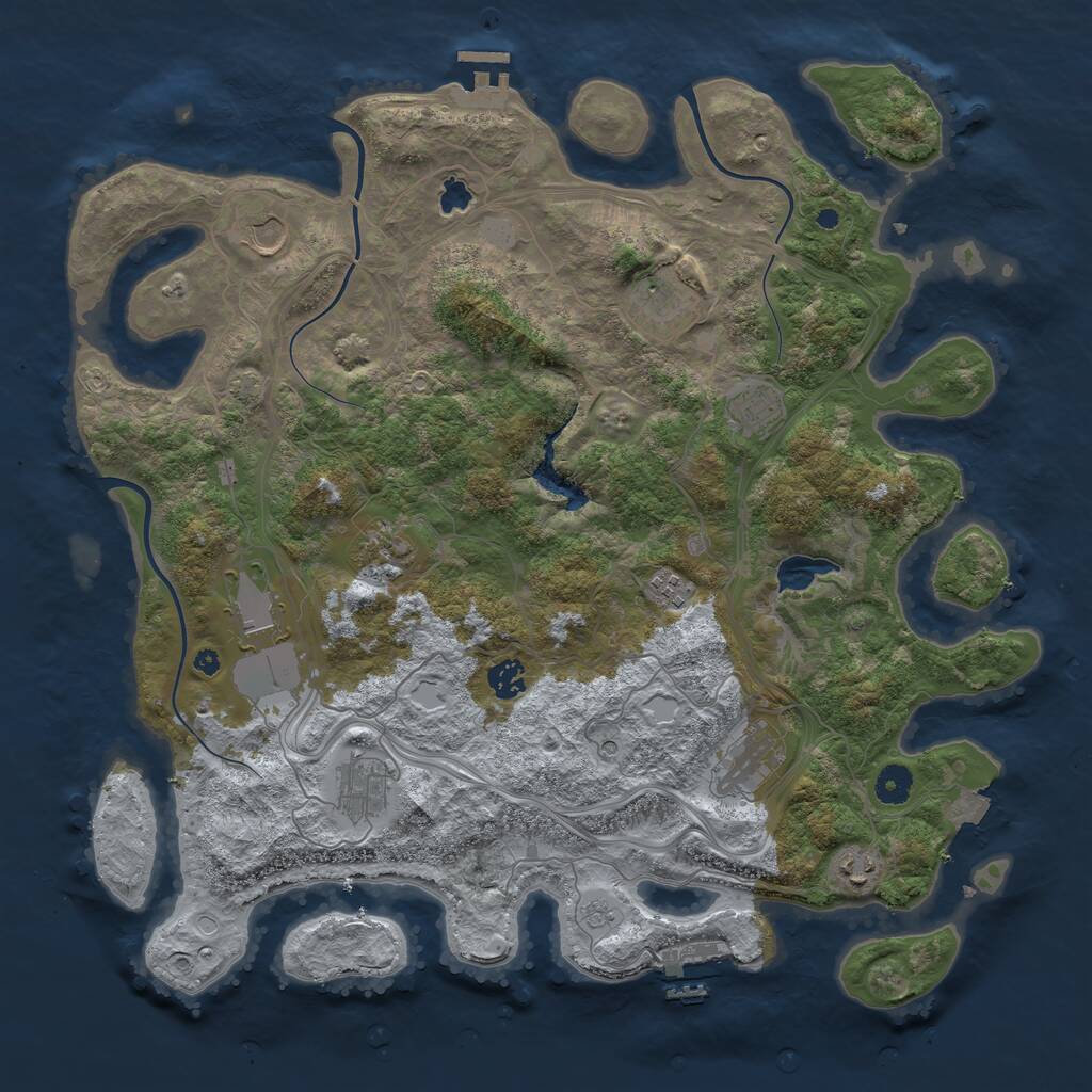 Rust Map: Procedural Map, Size: 4250, Seed: 971588, 16 Monuments