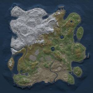 Thumbnail Rust Map: Procedural Map, Size: 3500, Seed: 2112888240, 13 Monuments